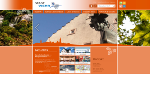 Startseite von der Homepage